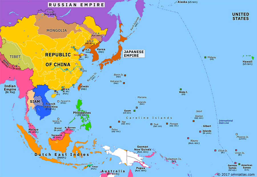 Ww1 Map Of Asia