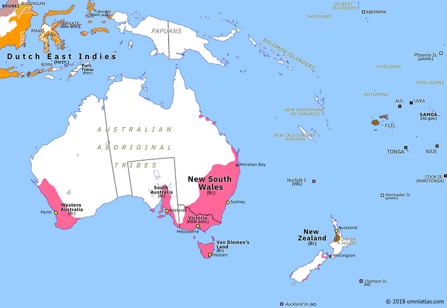 Colony Of Victoria | Historical Atlas Of Australasia (1 July 1851) | Omniatlas