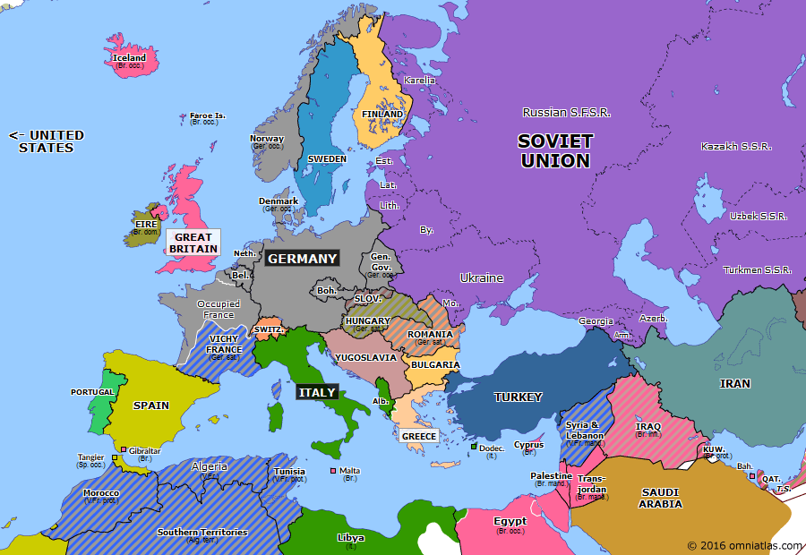 Политическая карта европы в 1940 году