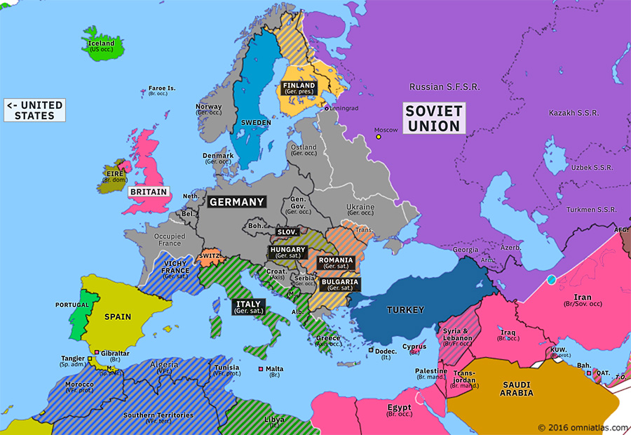 Europe Map Labeled Ww2