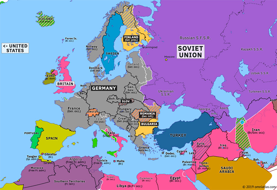 WW2 Map Of Europe 1944