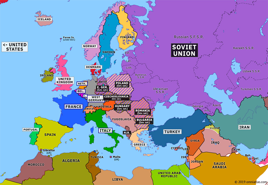 Berlin On Map Of Europe Berlin Wall | Historical Atlas of Europe (26 June 1963) | Omniatlas