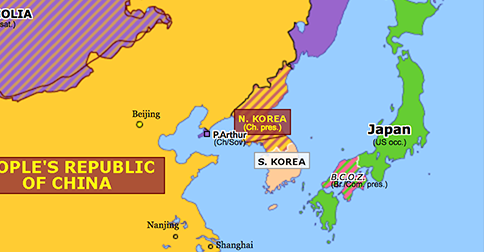 Chinese intervention in Korea | Historical Atlas of East Asia (24 ...