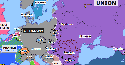 Map Of Allied Gains In Europe 1944