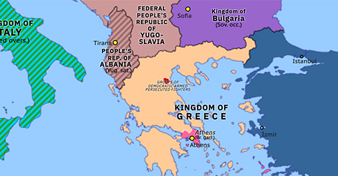 Historical Atlas of Eastern Mediterranean 1946: Resumption of the Greek Civil War