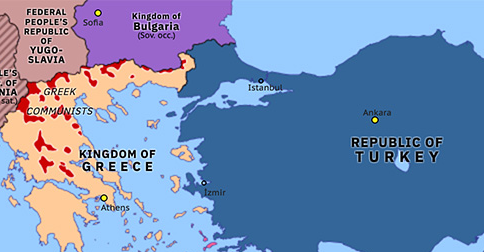 Historical Atlas of Eastern Mediterranean 1946: Turkish Straits Crisis