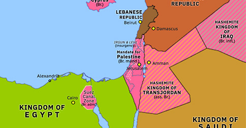 Historical Atlas of Eastern Mediterranean 1947: UN Partition Plan for Palestine