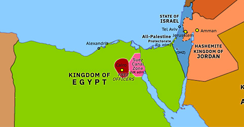 Egyptian Revolution Historical Atlas Of Eastern Mediterranean 23 July 1952 Omniatlas