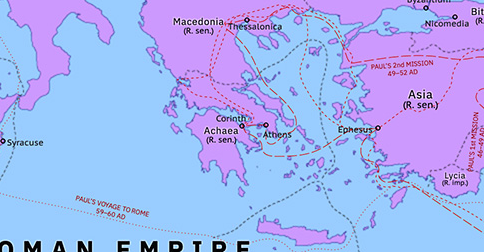 Historical Atlas of Eastern Mediterranean 48: Paul’s Missionary Journeys
