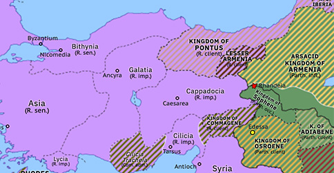 Historical Atlas of Eastern Mediterranean 62: Battle of Rhandeia