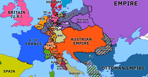 Congress Of Vienna Historical Atlas Of Europe 1 November 1814 Omniatlas