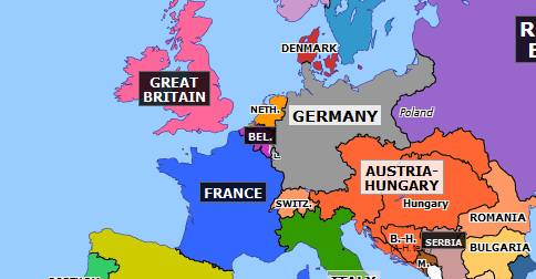This Is A Political Map Of Europe In 1914 Prior To World War I Europe Map Triple Entente World War