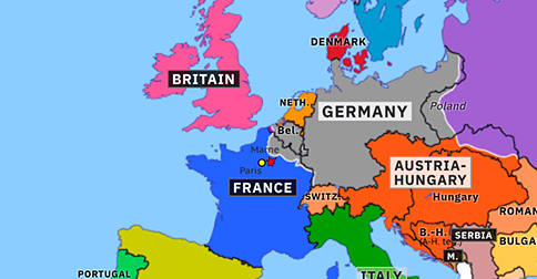 western front eastern front 1914 and map