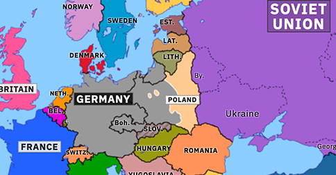 1939 Map Of Europe Invasion of Poland | Historical Atlas of Europe (16 September 1939 