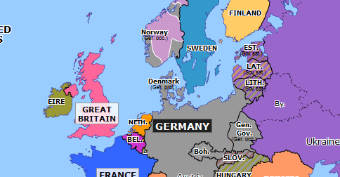 Norway And Germany Map Invasion Of Denmark And Norway | Historical Atlas Of Europe (21 April 1940)  | Omniatlas