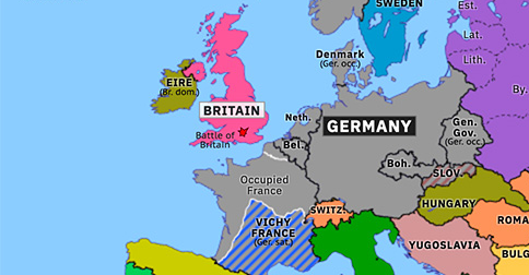 Britain In Map Of World Battle Of Britain | Historical Atlas Of Europe (7 September 1940) |  Omniatlas