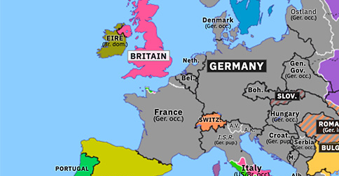 Map Of Europe In 1944 Under German Occupation Normandy Landings | Historical Atlas of Europe (20 June 1944 