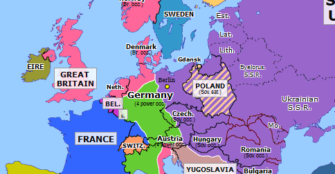 Map Of Europe In 1945 German Surrender | Historical Atlas of Europe (14 May 1945 