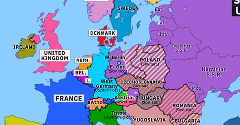 Map Of Europe 1949 NATO and the Two Germanys | Historical Atlas of Europe (7 October 