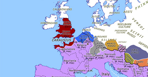 Carausian Revolt | Historical Atlas of Europe (early 287) | Omniatlas