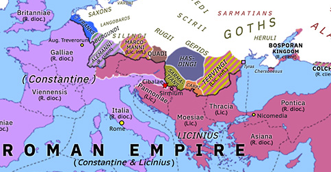 Battle of Cibalae | Historical Atlas of Europe (8 October 316) | Omniatlas