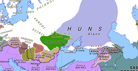 Historical Atlas of Europe 374: Hunno-Greuthungian War