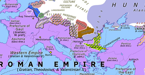 Historical Atlas of Europe 379: Elevation of Theodosius I