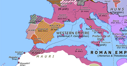 Historical Atlas of Europe 417: Wallia’s Spanish War