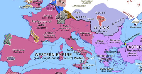 Constantius III | Historical Atlas of Europe (8 February 421) | Omniatlas