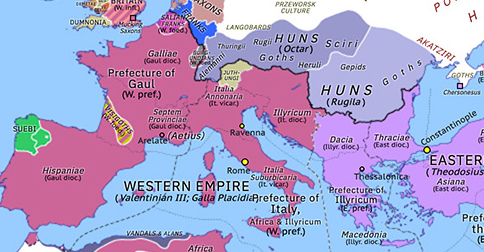 Historical Atlas of Europe 430: Death of Flavius Felix