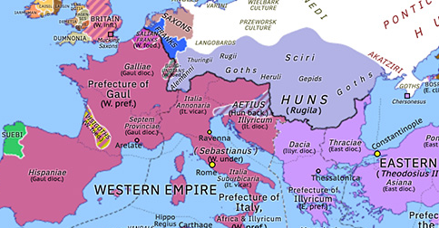 Historical Atlas of Europe 433: Aetius vs Sebastianus