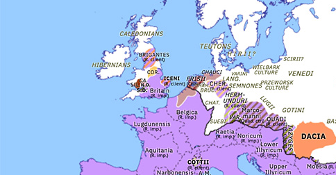 Roman Conquest of Britain | Historical Atlas of Europe (47 AD) | Omniatlas