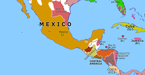 Mexico And Central America Map Rio Grande Centralist Mexico | Historical Atlas of North America (26 January 