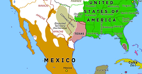Texas Incursions Historical Atlas Of North America 15 September 1842 Omniatlas