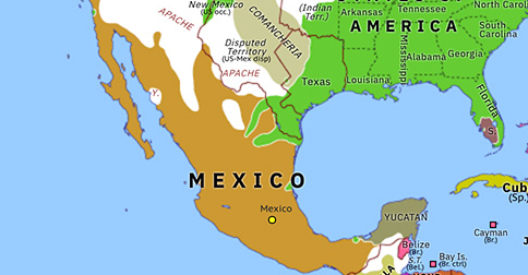 Map Of Northern Mexico Northern Mexican Theater | Historical Atlas Of North America (19 November  1846) | Omniatlas