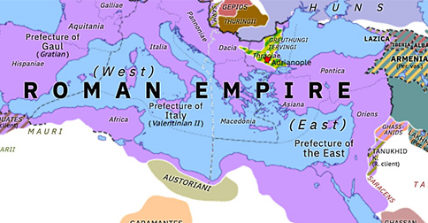 Historical Atlas of Northern Africa 379: Elevation of Theodosius I