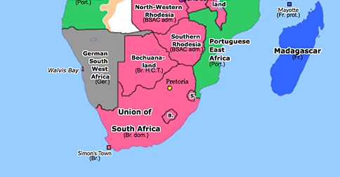 Union Of South Africa Historical Atlas Of Sub Saharan Africa 31 May 1910 Omniatlas