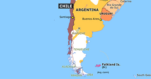 Kamel Tigge misundelse Partition of Patagonia | Historical Atlas of South America (23 July 1881) |  Omniatlas