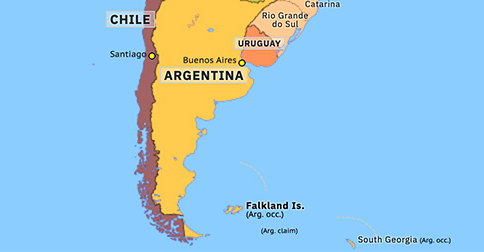 Falkland Islands On Map Of South America Falklands War | Historical Atlas Of South America (3 April 1982) | Omniatlas