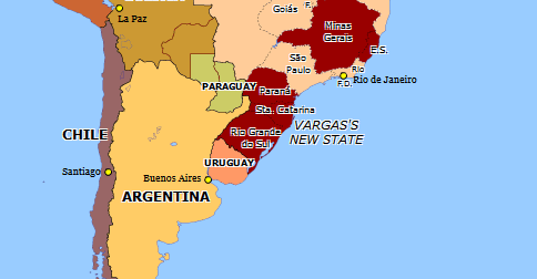Vargas Revolution Historical Atlas Of South America 24 October 1930 Omniatlas