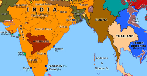 Map Of Southern Asia Independence Of Burma | Historical Atlas Of Southern Asia (4 January 1948)  | Omniatlas