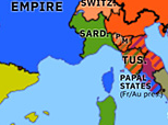 Historical Atlas of Europe 1859: Franco-Sardinian Alliance