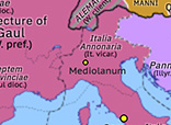 Historical Atlas of Europe 395: Division of the Roman Empire
