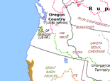 Historical Atlas of North America 1843: Oregon Dispute