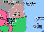 Historical Atlas of Sub-Saharan Africa 1905: Maji Maji Rebellion