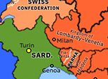 Western Mediterranean 1849: Treaty of Milan