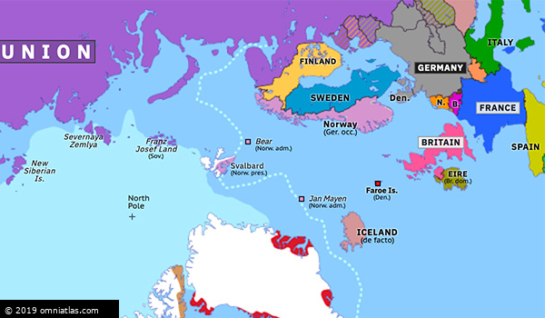 Norway And Germany Map Invasion Of Denmark And Norway | Historical Atlas Of The Arctic (10 April  1940) | Omniatlas