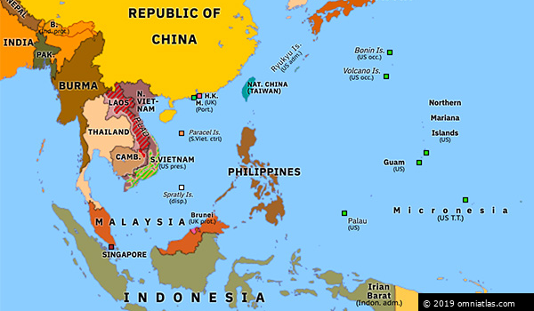Vietnam War Historical Atlas Of Asia Pacific 1 April 1968 Omniatlas