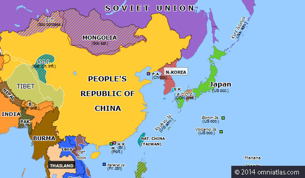 cold war map asia