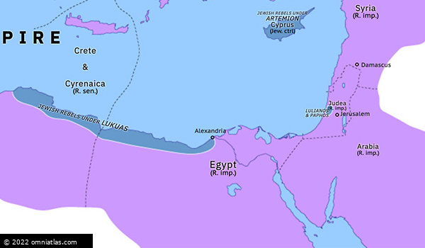 Kitos War | Historical Atlas Of Eastern Mediterranean (15 October 115 ...